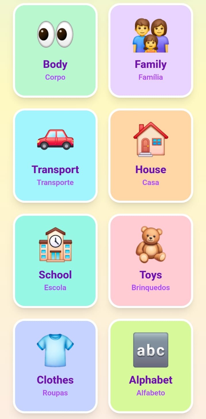 Categorias do app - parte 2